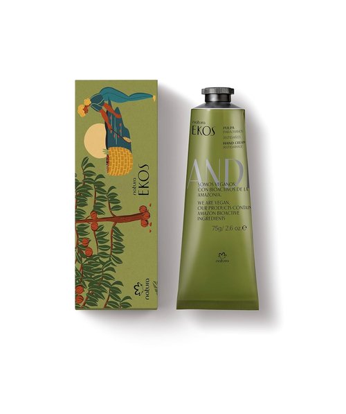 Natura Ekos Andiroba Hand Cream - Protective Vegan Hand Balm for Damaged Skin - 2.6oz (75g)