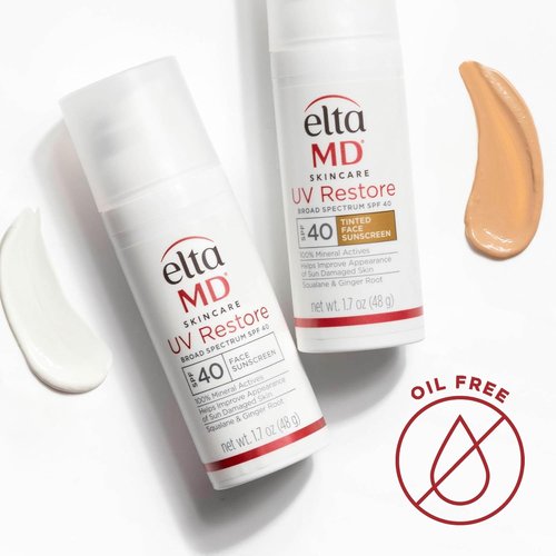 EltaMD UV Restore Face Sunscreen - SPF 40 Mineral Formula for Sun-Damaged Skin Repair | Anti-Aging Benefits