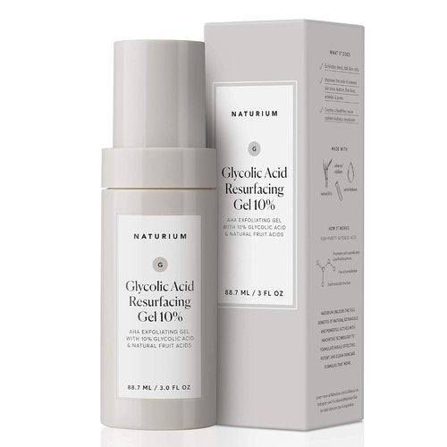 Naturium Glycolic Acid Resurfacing Gel 10% - AHA Exfoliating Gel with Natural Fruit Acids | 3.0 oz