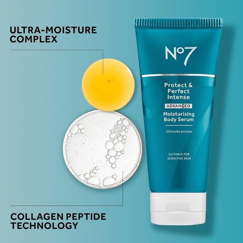 No7 Protect & Perfect Intense Advanced Body Serum - Anti-Aging Moisturizer with Hyaluronic Acid & Argan Oil | 6.7 oz