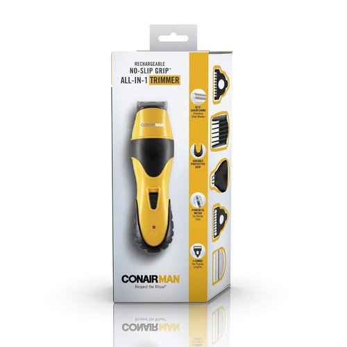 ConairMAN All-in-One Beard Trimmer - Cordless Men's Grooming Kit for Face, Nose & Ear Hair - 6 Pieces