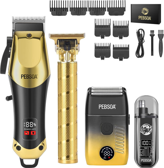 Skiennix Hair Clippers for Men - Cordless Grooming Set with LED Display & 4 Essential Tools