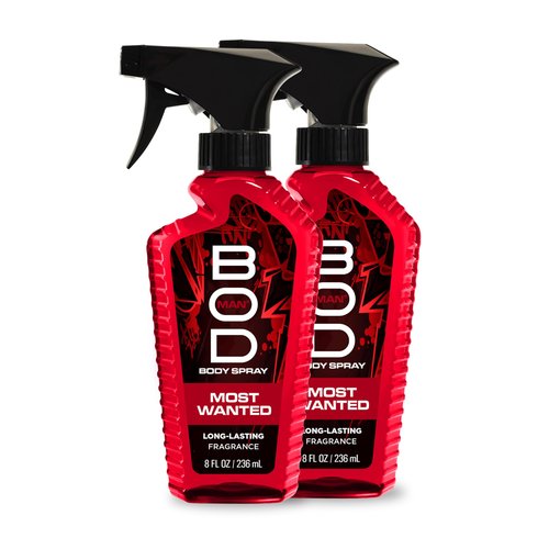 BOD man Fragrance Body Spray, Most Wanted, 8 fl oz (Pack of 2)