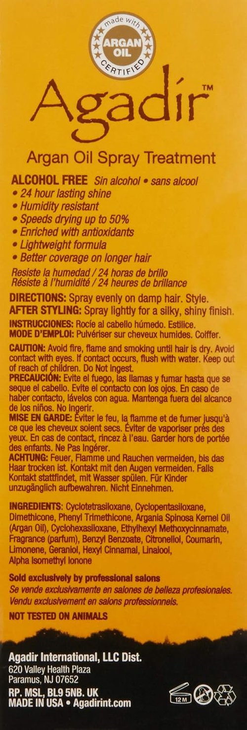 AGADIR Argan Oil Spray Treatment - Nourishing Hair Care, 2 Fl Oz
