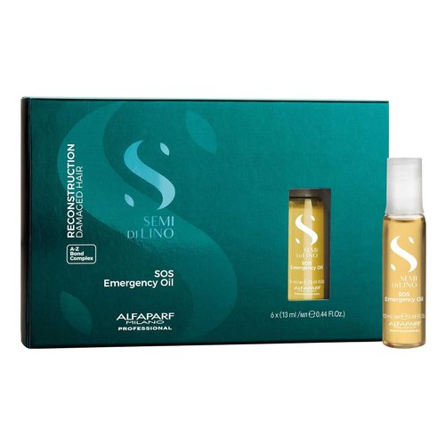 ALFAPARF MILANO Semi Di Lino Hair Repair Set - SOS Emergency Oil & Lotion for Damaged Hair - Adds Shine & Softness