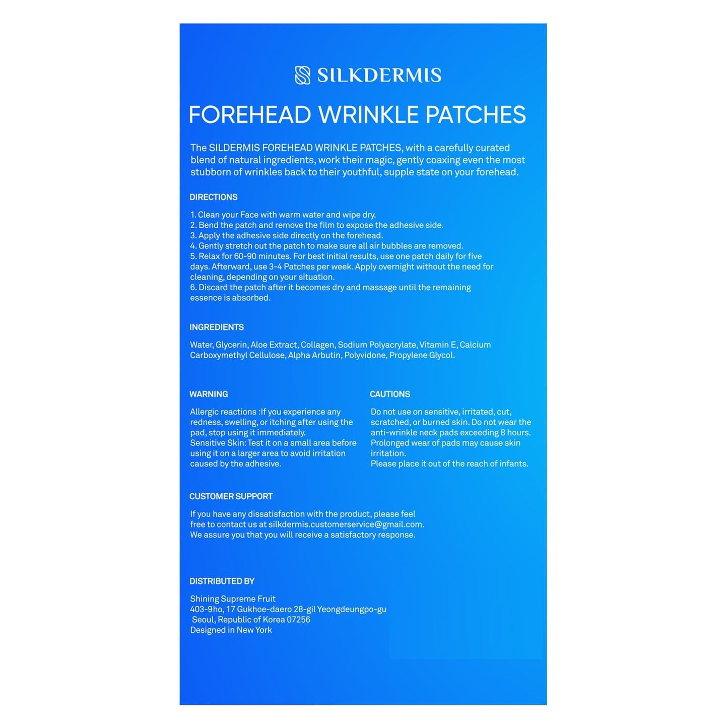 SILKDERMIS Forehead Wrinkle Patches with Aloe, Collagen, Vitamin E, Anti Wrinkle Patches, Forehead Wrinkles Treatment 12Pcs