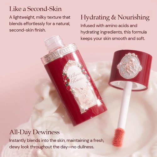 Flower Knows Strawberry Cupid All Day Glow Liquid Blush - Hydrating, Sweat & Water-Resistant Baby Pink Makeup | 0.25 Fl Oz
