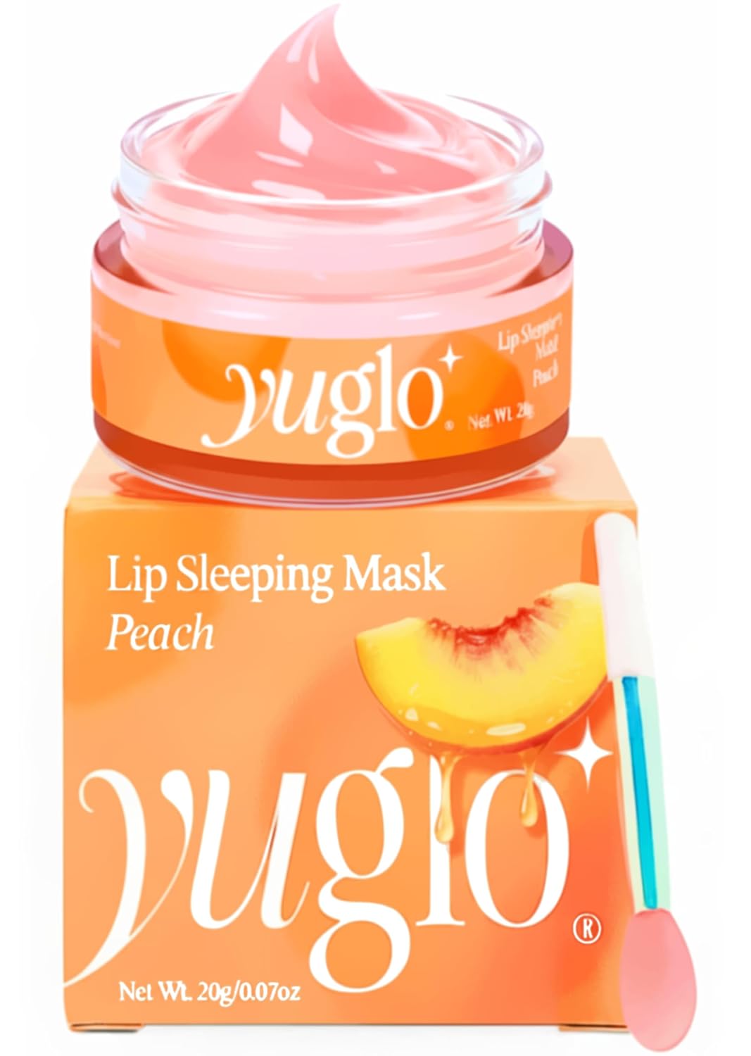 YUGLO Lip Sleeping Mask Peach - Hydrating Overnight Lip Moisturizer & Plumping Gloss Balm