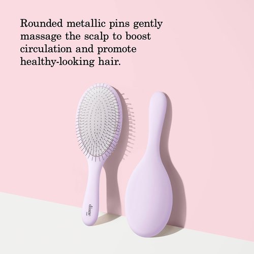 Diane Metallic Pin Detangler Hair Brush - Anti-Static Brush for Wet/Dry Hair, Gently Massages Scalp & Smooths Frizz