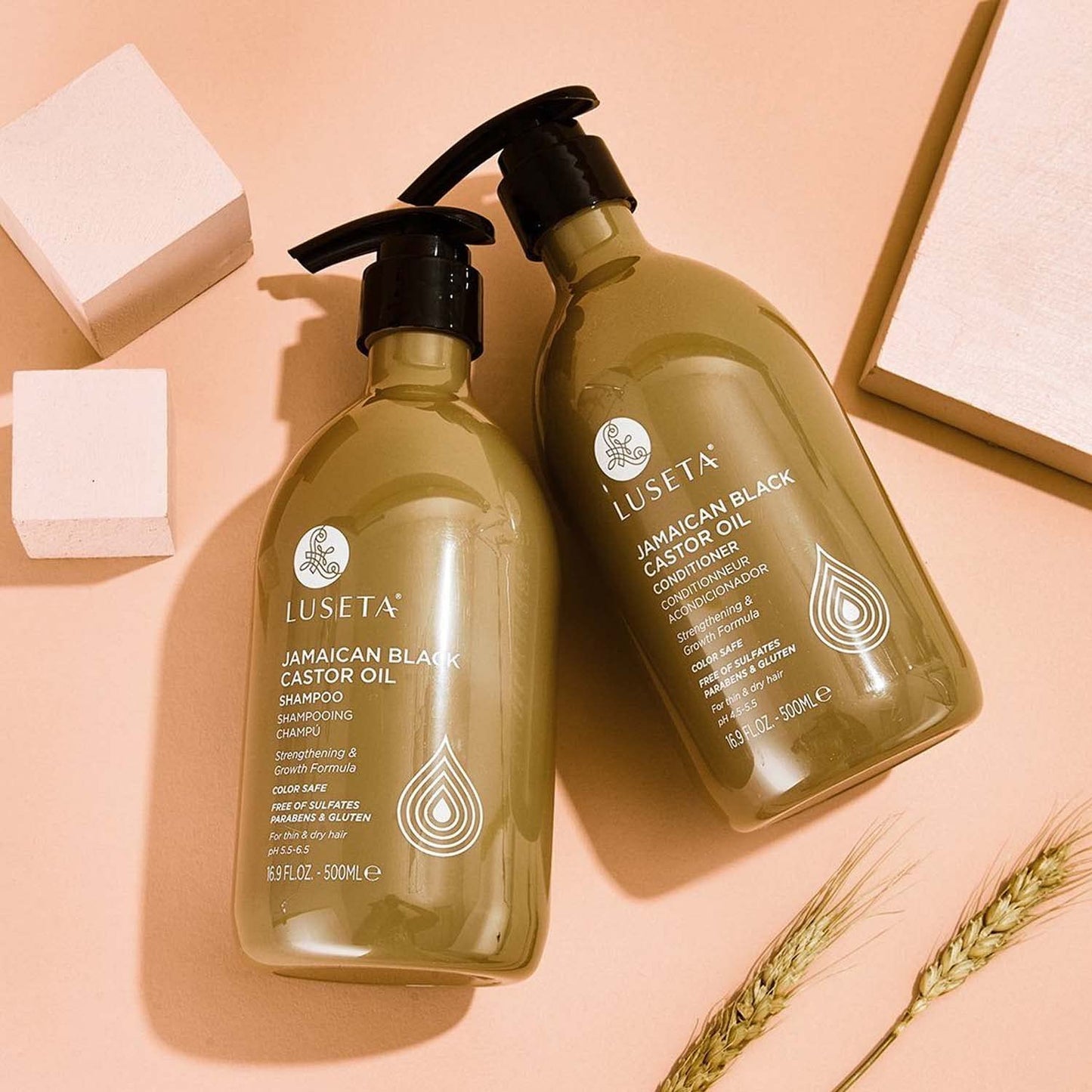 Luseta Hyaluronic Acid Moisturizing Shampoo & Conditioner Set for Dry and Damaged Hair, Sulfate Free Shampoo and Conditioner for Women Infused with Argan Oil and Shea Butter Paraben-Free2 x 16.9oz