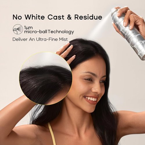 HALOVIDA Dry Shampoo for Women, Invisible Dry Scalp Shampoo Spray for Dark Hair Leaves No White Residue, Absorb Oils, Volumizing & Refresh Hair for 72 Hours, 5.07 Fl Oz