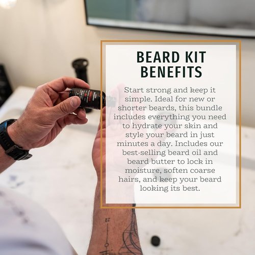 Live Bearded Beard Oil & Butter Grooming Kit - All-Natural Ingredients for Growth Support | Executive Scent - Cedar & Vanilla