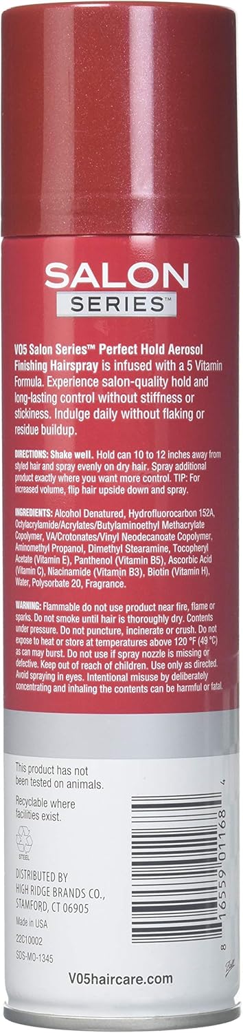 Vo5 Salon Series Hairspray - Perfect Hold, 9 Ounce | Pack of 6 for Long-Lasting Style