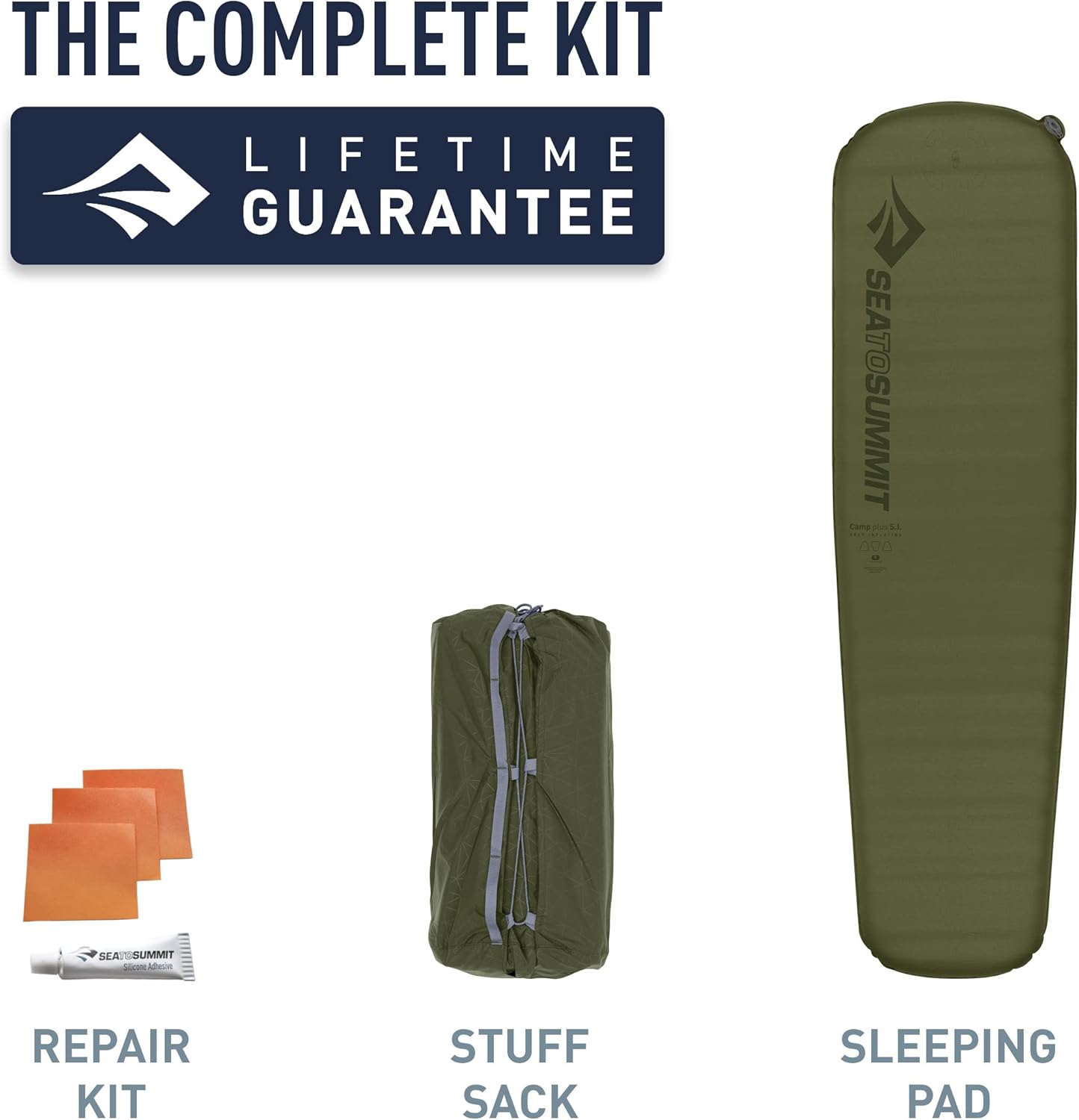 Sea to Summit Camp Plus Self-Inflating Sleeping Mat - Tapered Foam Design, Regular Size (72 x 20 x 3 inches)