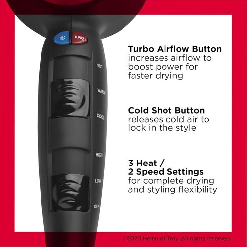 Revlon Turbo Hair Dryer - 1875 Watts for Maximum Shine & Fast Drying | Sleek Silver Design