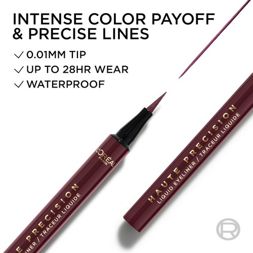L'Oreal Paris Waterproof Liquid Eyeliner - Smudge-Proof Micro-Tip for 28HR Wear | 050 Burgundy Cashmere