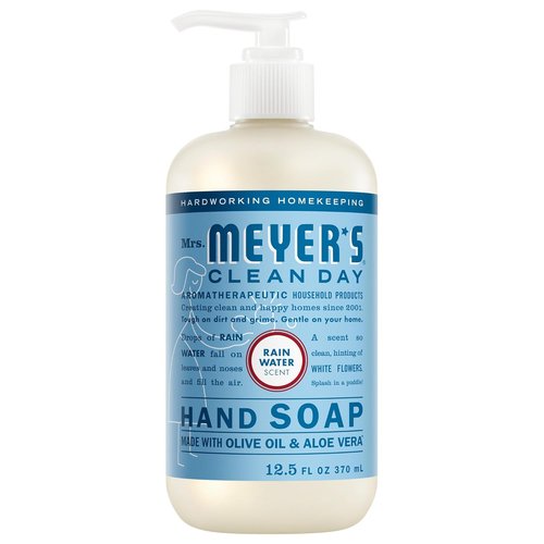 Mrs. Meyer's Clean Day Hand Soap - Rain Water Scent | 12.5 Fl Oz Bottle for Gentle Cleansing