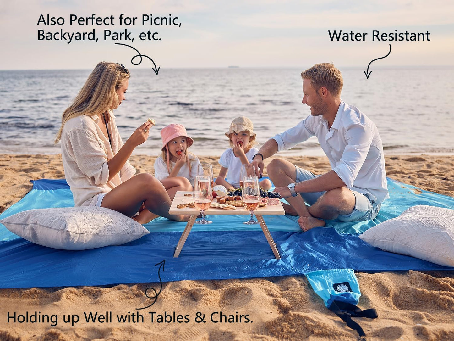 WEKAPO Beach Blanket - Sandproof Waterproof Mat | Extra Large, Quick Drying for Vacation & Camping