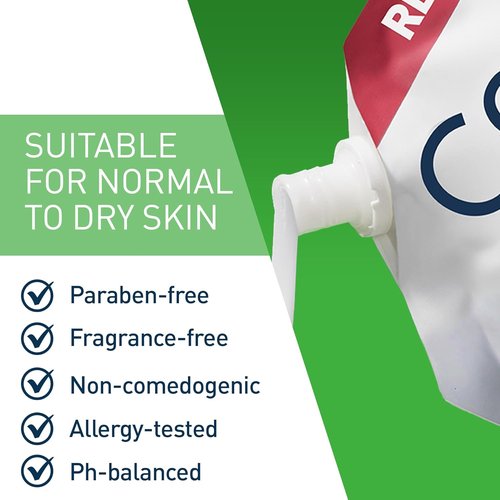 CeraVe Hydrating Foam Cleanser - Gentle Makeup Remover for Dry Skin | 16 oz Fragrance-Free Refill