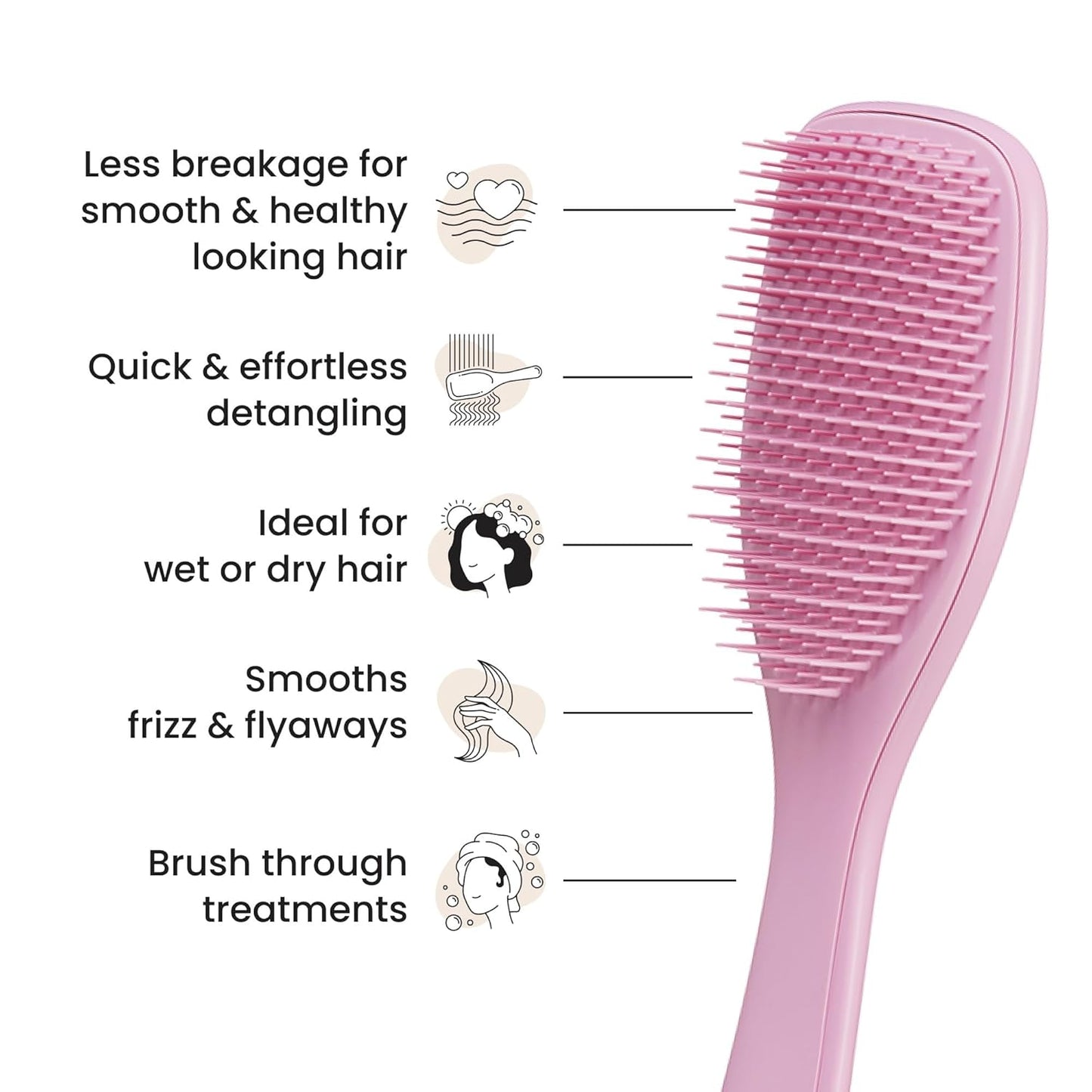 Tangle Teezer Ultimate Detangler Brush - Eliminate Knots & Reduce Breakage for Wet & Dry Hair | Rosebud Color