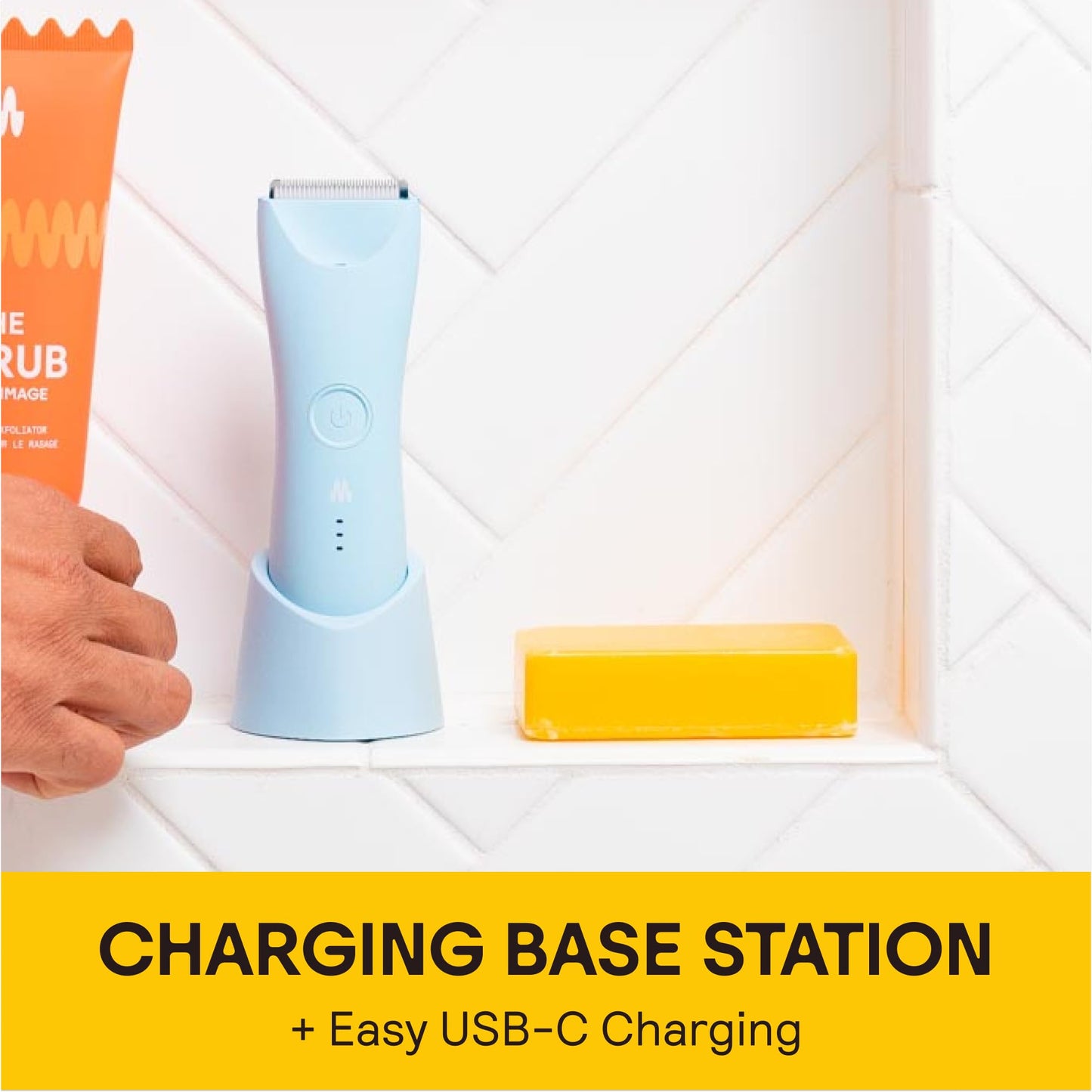 MERIDIAN Trimmer Plus Body & Bikini Hair Manscaping Trimmer, Adjustable Guard, USB-C Charging, Flash Light, Travel Lock, Charging Dock