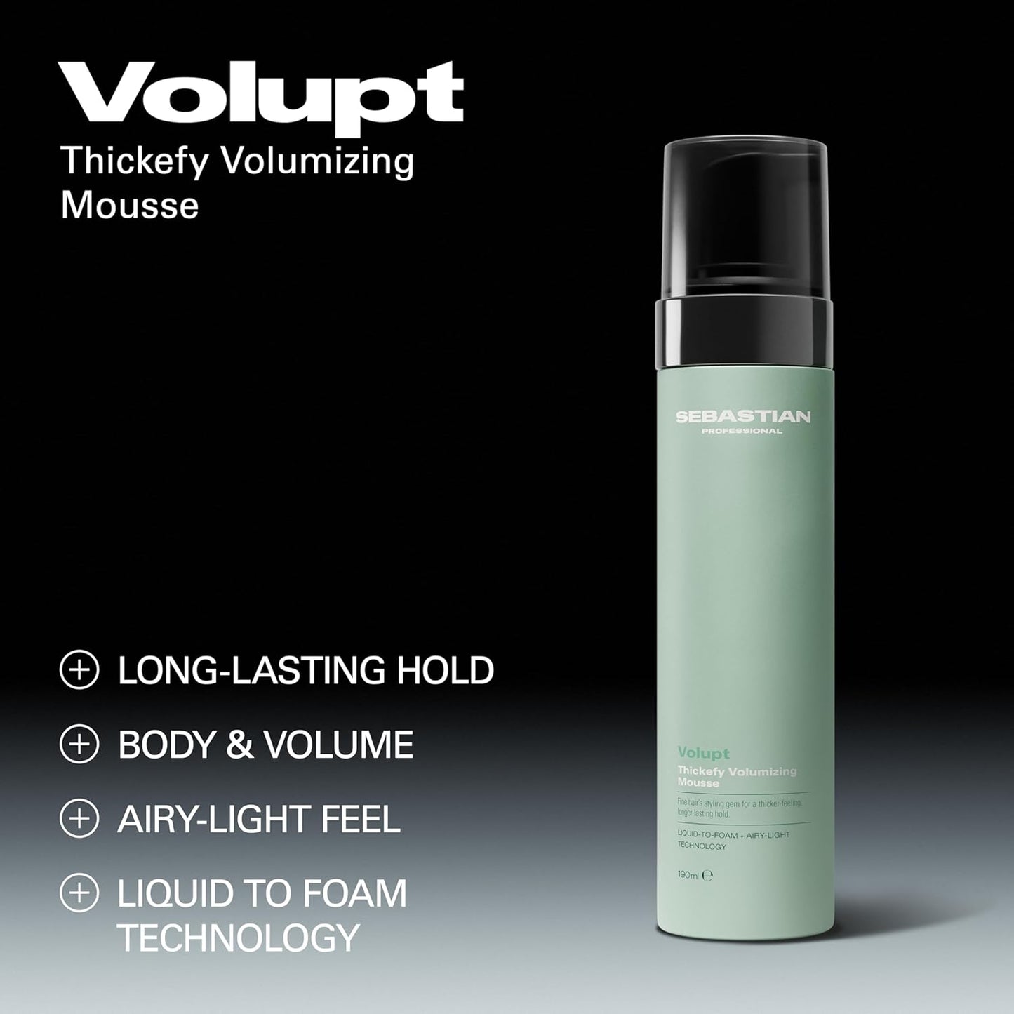 Sebastian Professional Volupt Thickefy Mousse - Volumizing Styling for Fine Hair | Flexible Hold | 6.4 fl oz