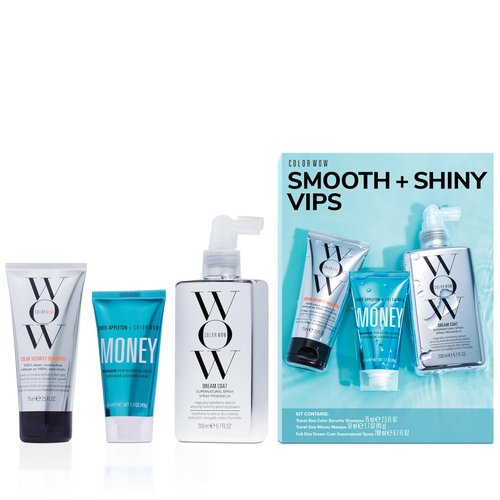 COLOR WOW Smooth + Shiny VIPs Kit - Ultimate Hair Care Set for Frizz Control and Shine