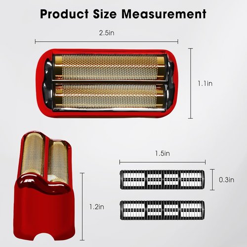 BaByliss Pro FX3 Shaver Replacement Head - Hypoallergenic Gold Foil | Compatible with FX3 Shaver, Red