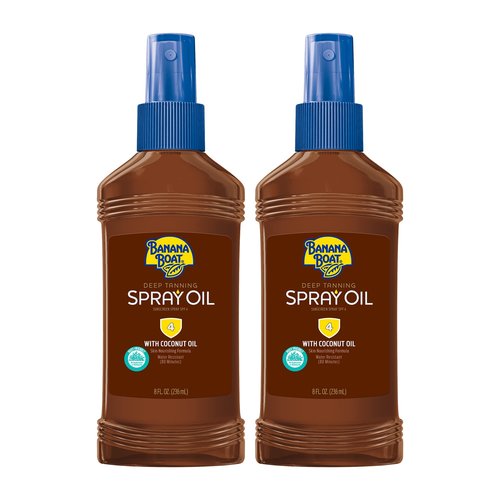 Banana Boat Deep Tanning Oil Spray SPF 4, 8 oz (2 pack)