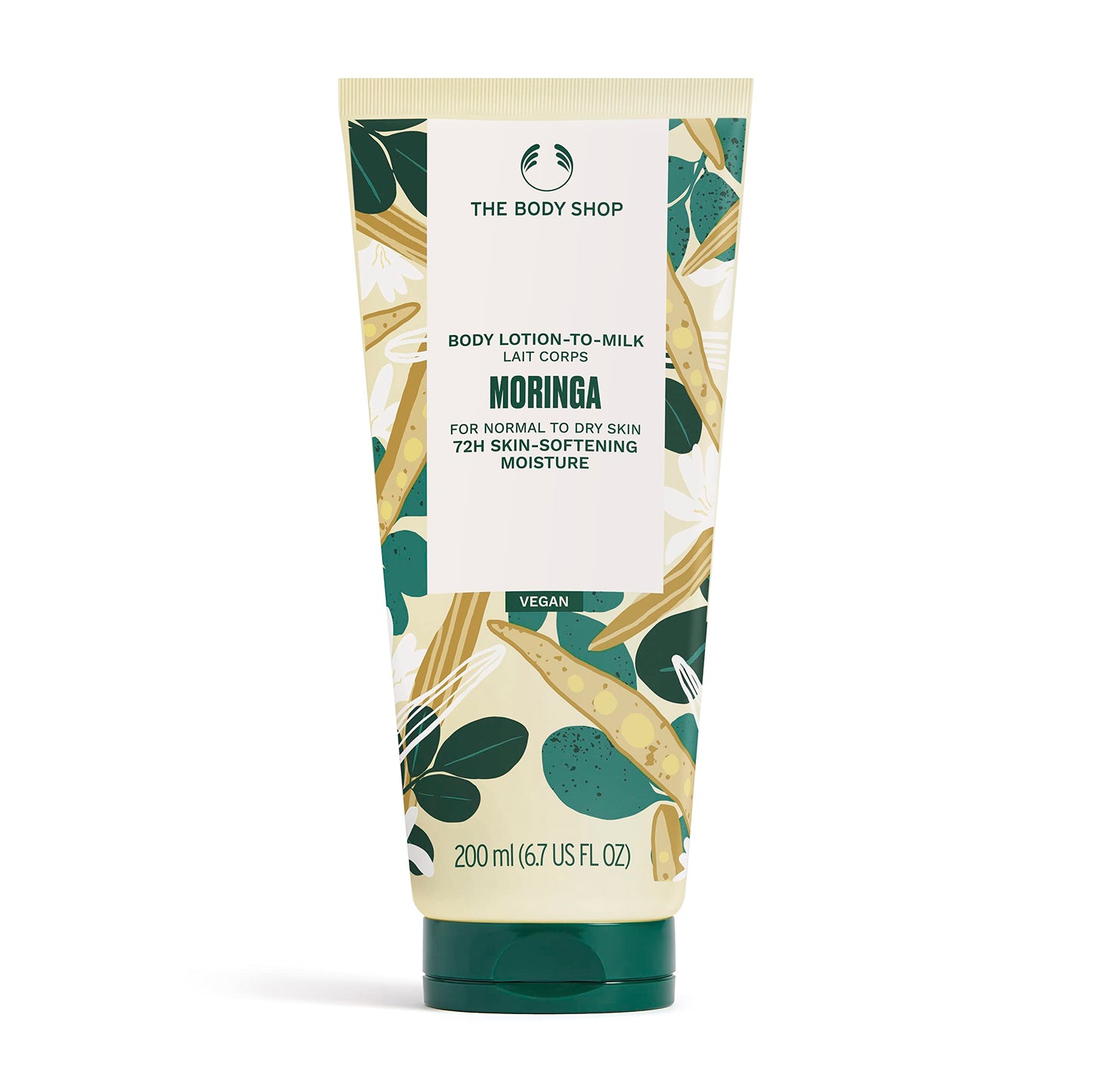 The Body Shop Moringa Body Lotion- Skin Softening Moisture For Normal to Dry Skin, Vegan - 6.7 Fl Oz