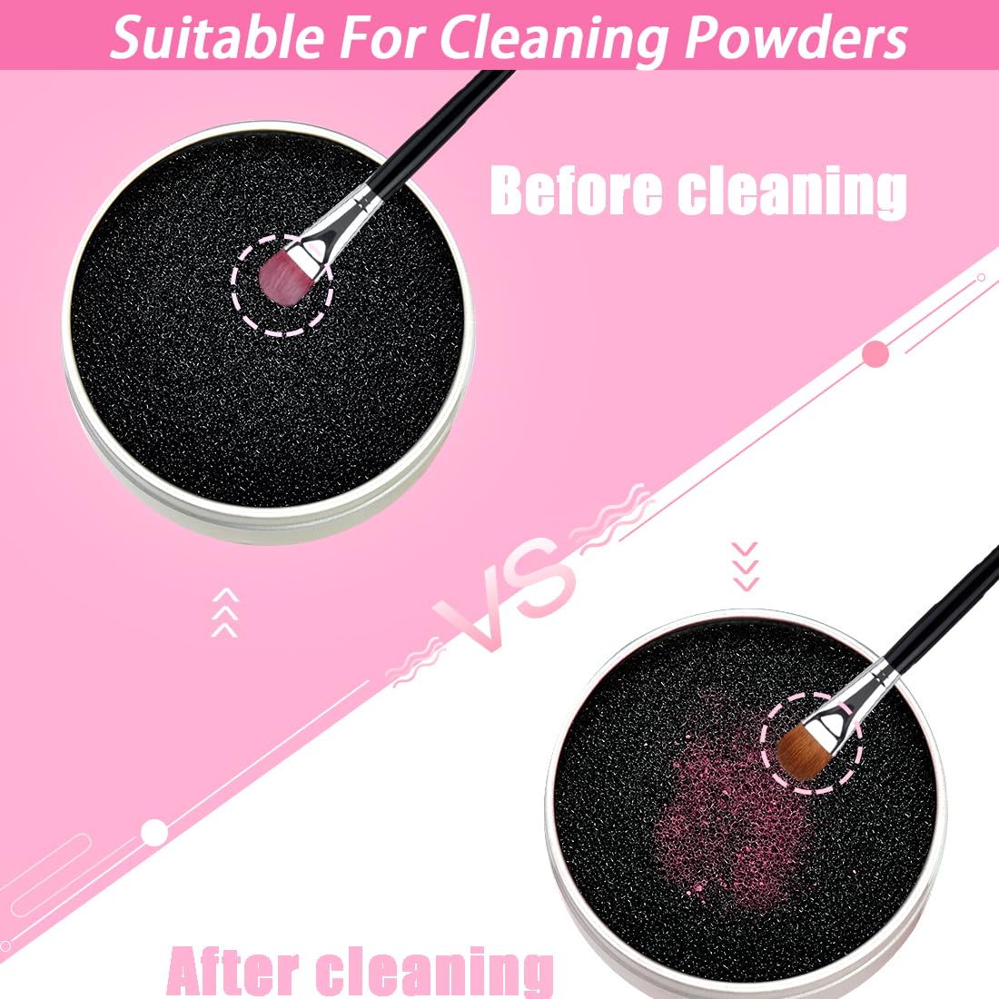 TailaiMei Makeup Brush Cleaner Sponge - Effortlessly Remove Makeup Without Water or Chemicals | 2 Pack