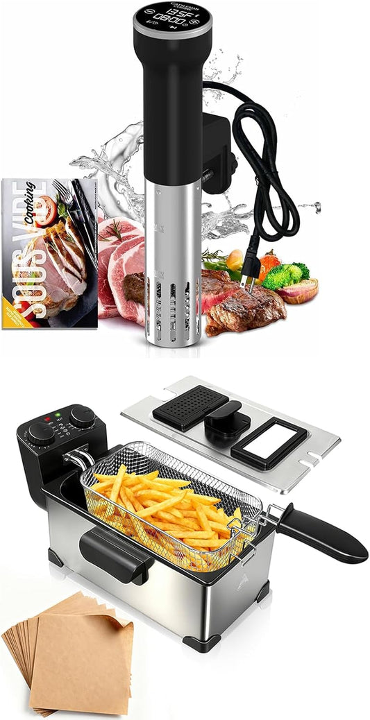 Skiennix Sous Vide Cooker - WiFi Immersion Deep Fryer with Basket for Perfect Cooking