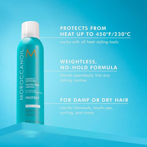 Moroccanoil Heat Protectant Spray - Perfect Defense for Hair | Full & Travel Size Bundle