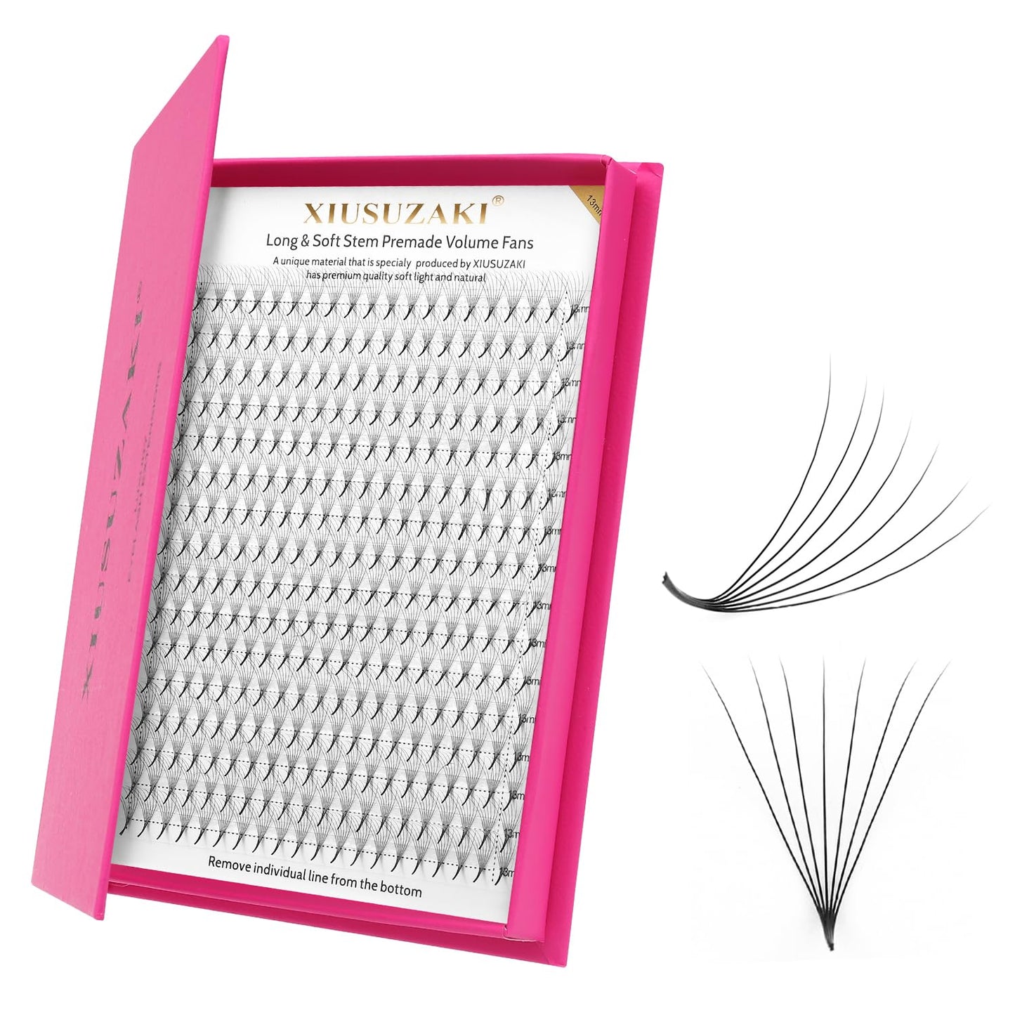 XIUSUZAKI Premade Fans Eyelash Extensions 7D Volume Lash Extensions 0.07 Thickness Eyelash Extension C Curl Premade Lash Fans Mix 9-16mm Fluffy Soft Handmade Lash Fan Eyelashes(7D-0.07-C,9-16mm)