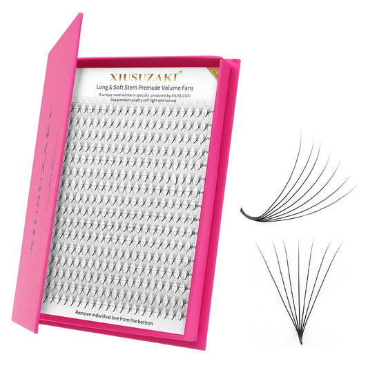 XIUSUZAKI Premade Fans Eyelash Extensions 7D Volume Lash Extensions 0.07 Thickness Eyelash Extension C Curl Premade Lash Fans Mix 9-16mm Fluffy Soft Handmade Lash Fan Eyelashes(7D-0.07-C,9-16mm)