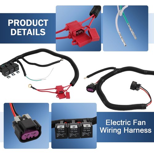 CARMOCAR Electric Dual Fan Wiring Harness Kit - Upgrade for 1999–2006 GM ECU Control