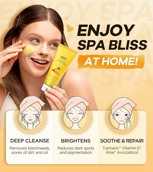 Revitalizing Exfoliation Face Scrub by [Brand Name] - Vitamin C & Turmeric for Acne Control | 4.23 Fl Oz