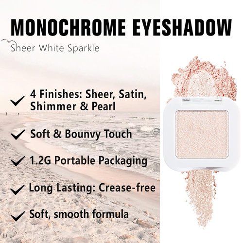 Evpct Pear White Shimmer Eyeshadow Palette - High Pigment Glitter Cream for Mature Skin | Mini Size