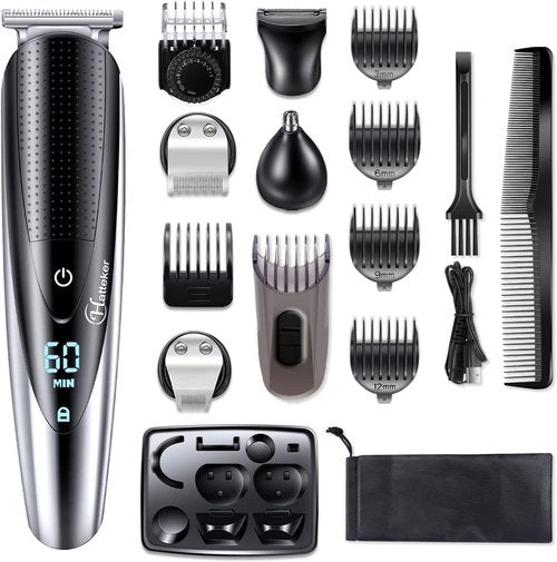 Hatteker Men's Beard Trimmer - 5-in-1 Grooming Kit for Facial Hair, Mustache & Body Grooming | Cordless & Waterproof