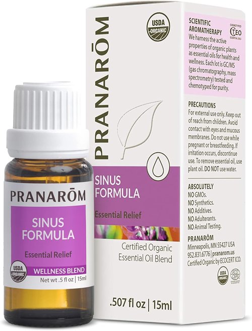 Pranarom - Organic Sinus Formula Essential Oil Blend for Wellness | Aromatherapy 15ml