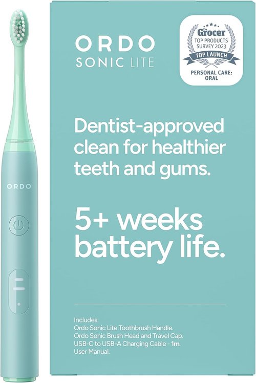 ORDO Lite Sonic Toothbrush - Electric Toothbrush with 35,000 Pulses/Min, Dual Modes, Waterproof, Sage Color