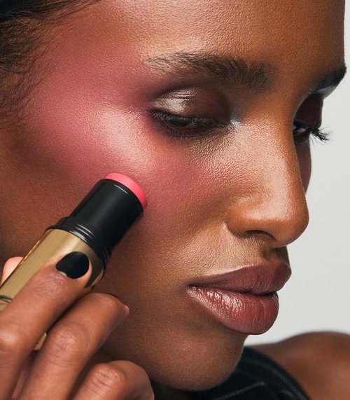 MAKE Beauty Cream Stroke Blush Stick - Vibrant Pinky Coral Cheek Makeup with Soft Matte Finish
