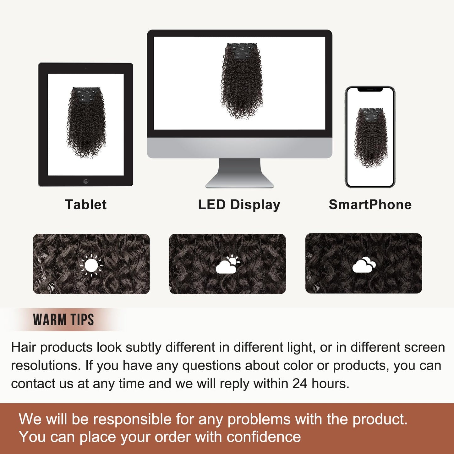 Clip in Hair Extensions, FLUFYMOOZ 4PC 100％ Pure Protein Silk Hair Extensions Long Soft Natural Hairpiece 20 Inch Curly Hair Extension for Women (Dark Chocolate Brown)