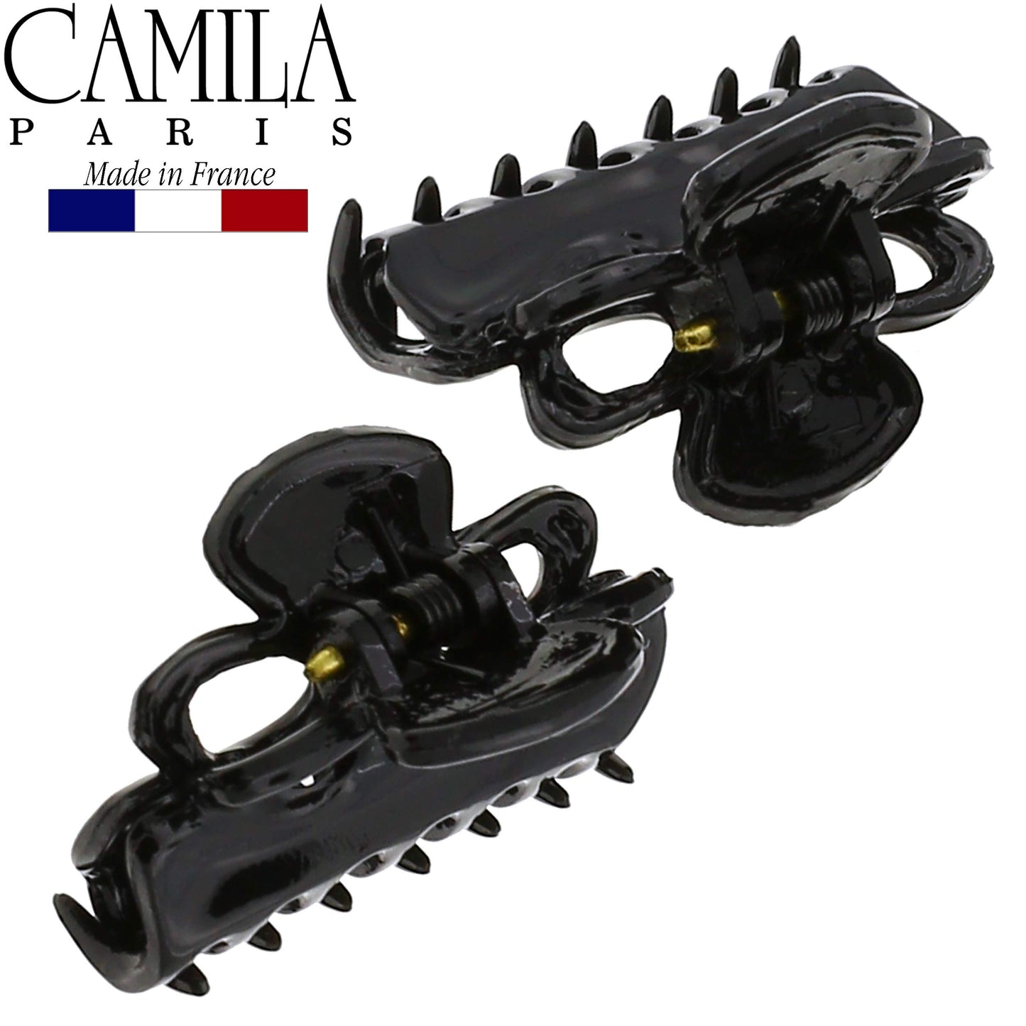 Camila Paris CP2671/2 French Hair Clip for Women, Set of 2 Small 1 inch Girls Hair Claw Clip Jaw Fashion Durable Styling Hair Accessories for Women, Ladies Strong Hold Grip Clamp, Made in France