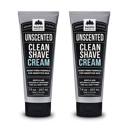 Pacific Shaving Company Clean Shaving Cream - Hydrating Shea Butter & Vitamin E Formula for Sensitive Skin | 7 Oz, 2 Pack