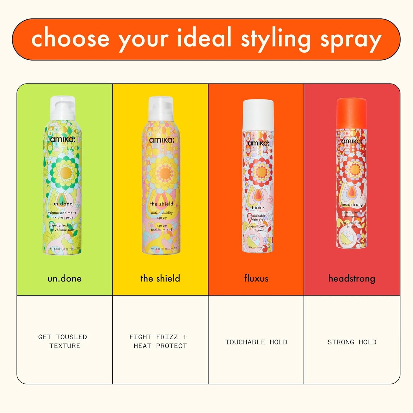 Amika Headstrong Intense Hold Hairspray - Long-Lasting Hold for All Hair Types | 10 oz