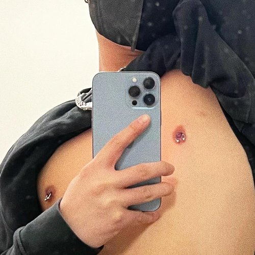 AM RONG MAGIC Professional Body Piercing Kit for Nipple/Belly Button/Lip/Tongue/Ear/Nose, Self Nipple Piercing Gun Kits, Body Piercing Needle Tool Kits Stainless Steel for Women Female (white-nipple piercing kit)