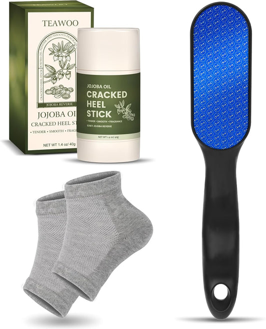 Skiennix Nano Glass Foot File - Professional Callus Remover & Scrubber for Smooth Feet | Includes Heel Socks & Cracked Heel Stick