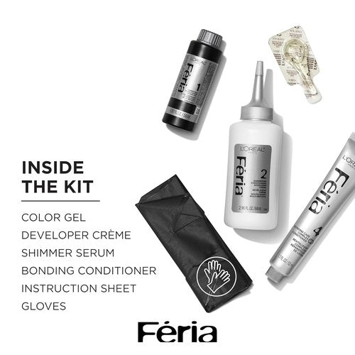 L’Oreal Paris Feria Midnight Bold Hair Dye - One-Step Permanent Color Kit for Dark Hair | Orchid Glow