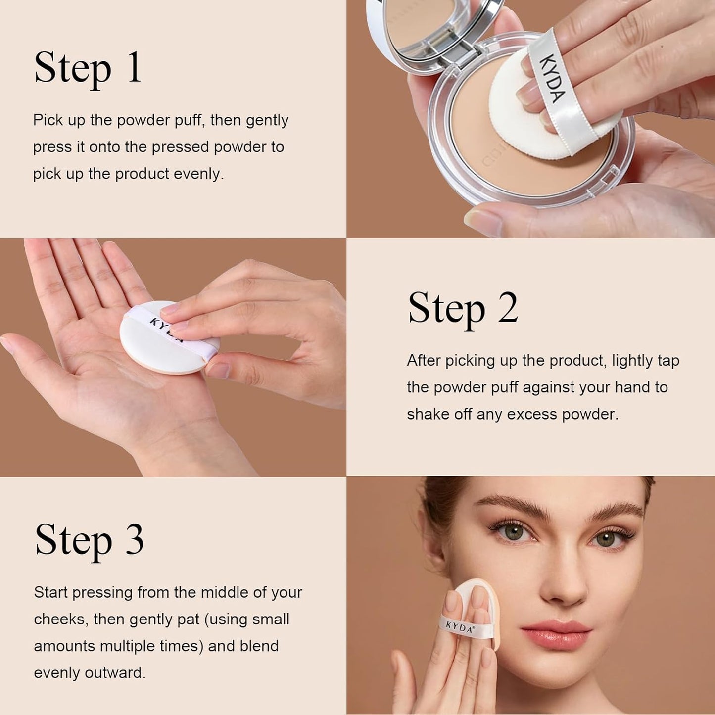 Skiennix 4-In-1 Mineral Pressed Powder - SPF 35 Foundation with Concealer & Finishing | Light to Medium Coverage, 01 Light